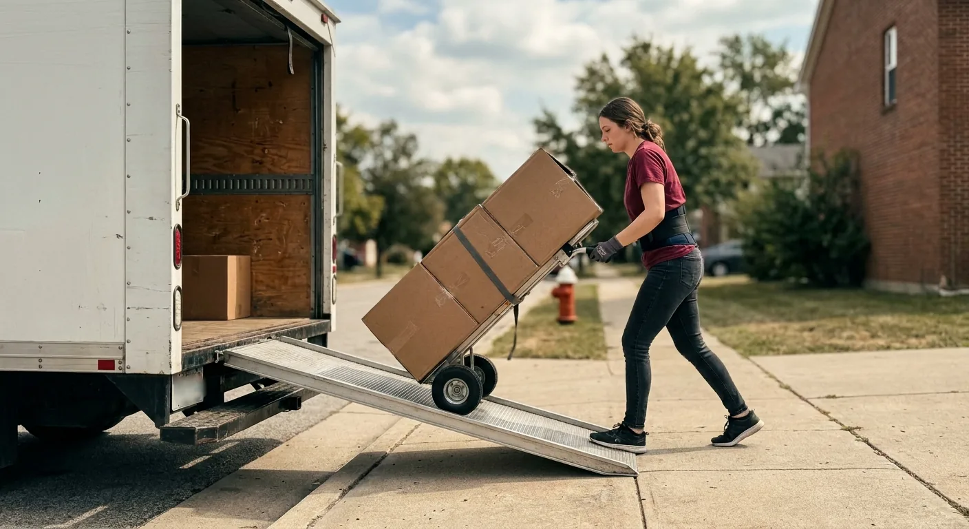 Mover in a moving-company t-shirt